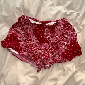 Honey Punch Red Paisley Bandana Style Shorts Size Small